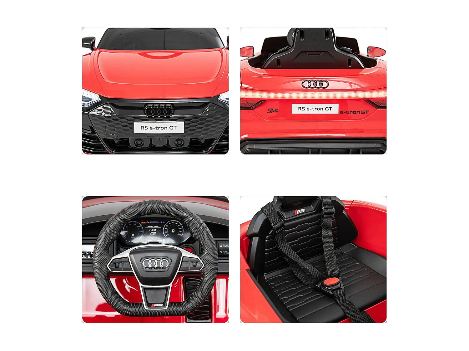 Macchina elettrica per bambini con telecomando luci LED MP3 musica clacson, Veicolo elettrico a batteria 12V Rosso