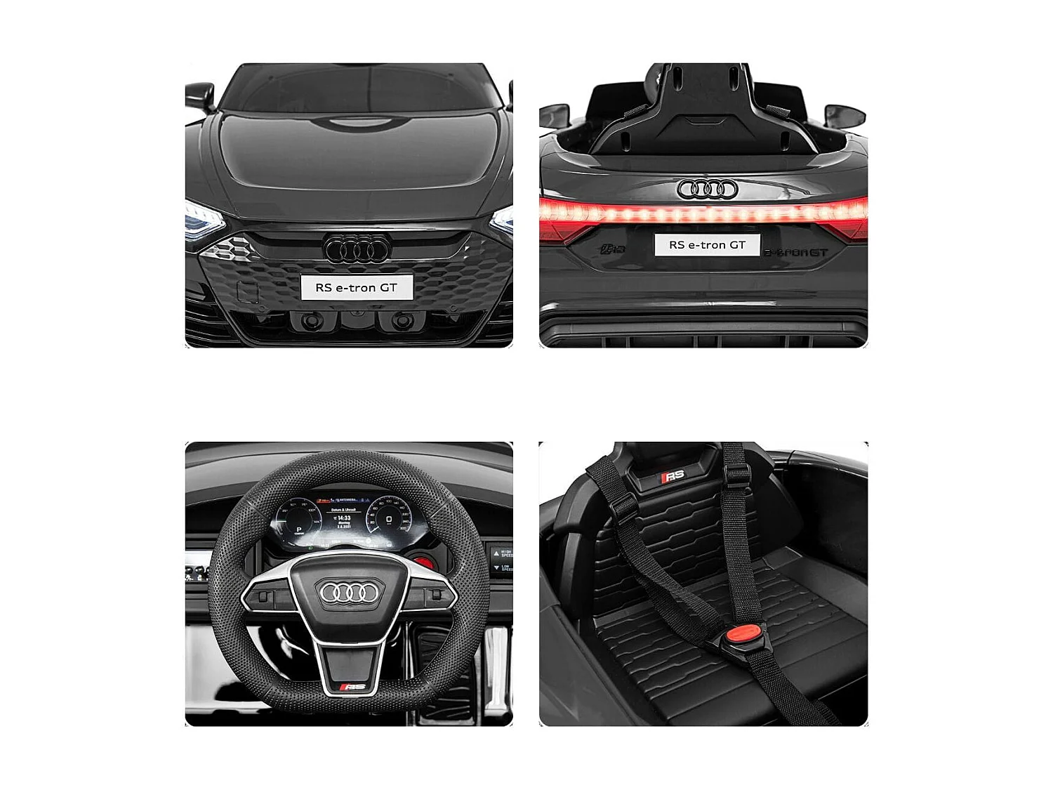 Voiture Electrique 12 V avec Télécommande 2,4G Véhicules Électriques Démarrage Progressif & Musique Charge 25kg pour Enfant de 37-95 Mois Noir