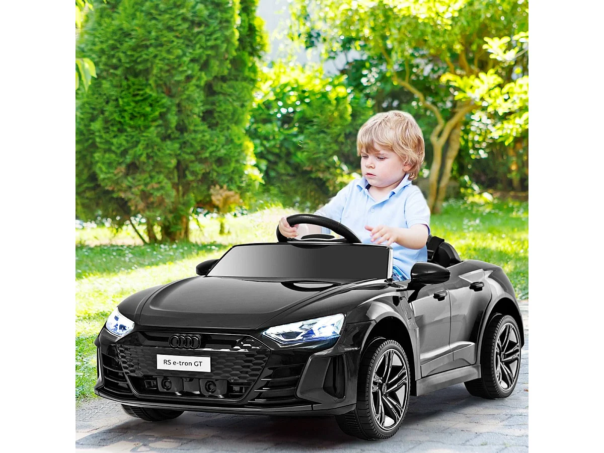 Voiture Electrique 12 V avec Télécommande 2,4G Véhicules Électriques Démarrage Progressif & Musique Charge 25kg pour Enfant de 37-95 Mois Noir
