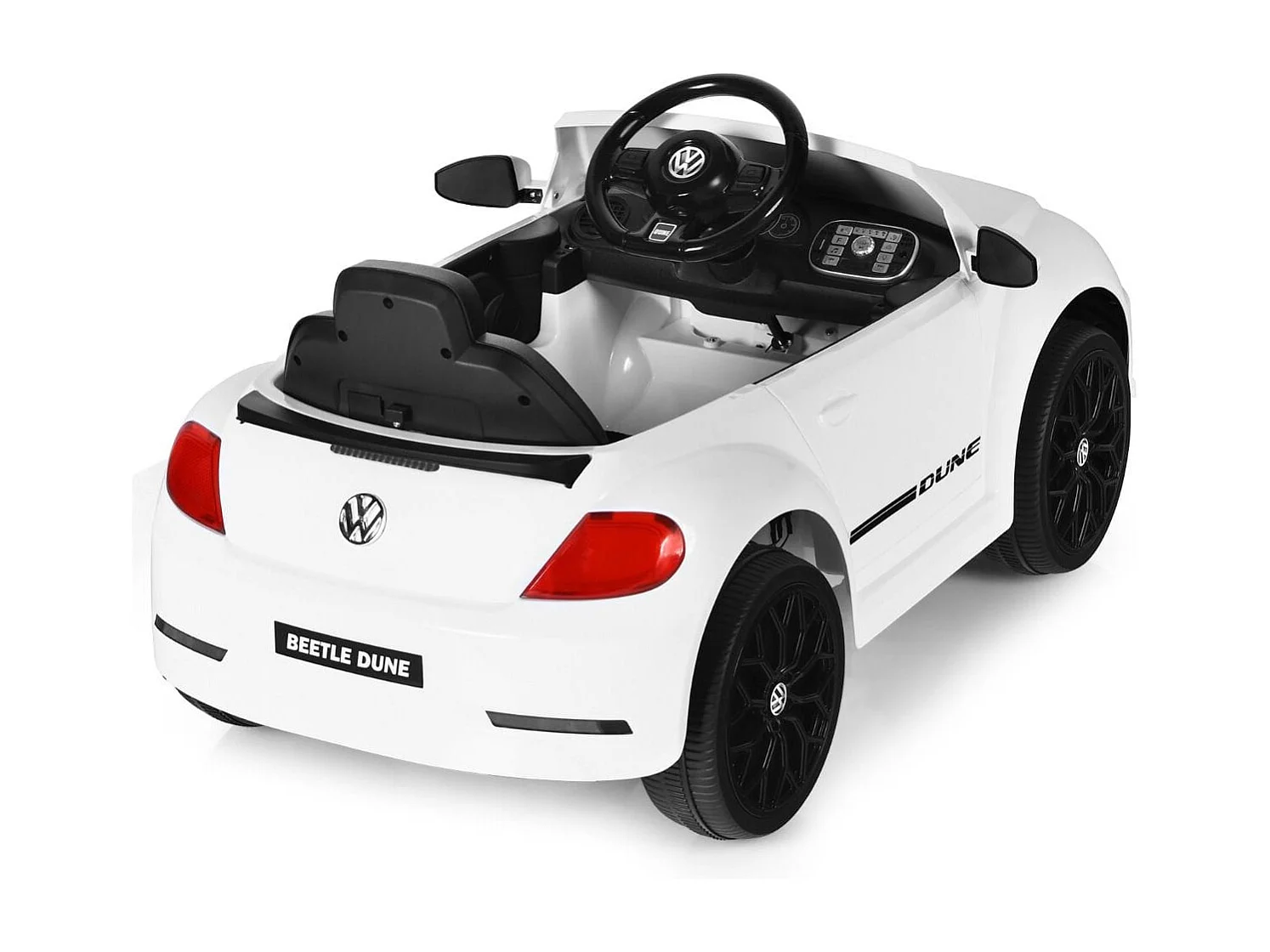 Volkswagen Beetle Voiture Électrique 12V/4,5 Ah pour Enfants 3-8 Ans Télécommande 2.4G LED USB Radio Klaxon Blanc