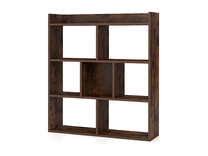 Bücherregal mit 7 Würfeln Standregal Würfelregal Aufbewahrungsregal 80 x 20 x 90 cm Kaffee