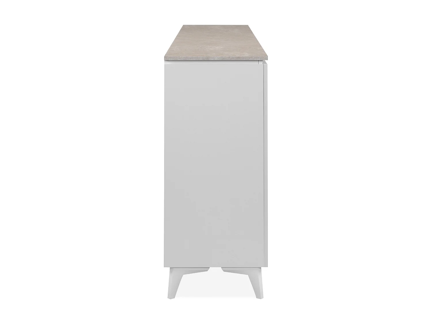 Buffet 3 portes et 3 tiroirs décor travertin et blanc L177cm - BERTRIX