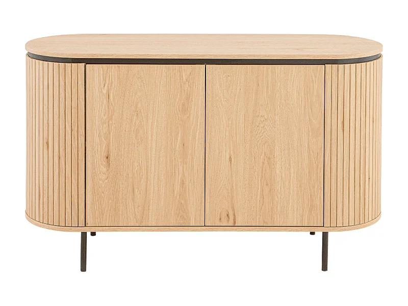 Sideboard mit 2 Türen und seitlichem Rillen-Effekt L120 cm - MALAGA
