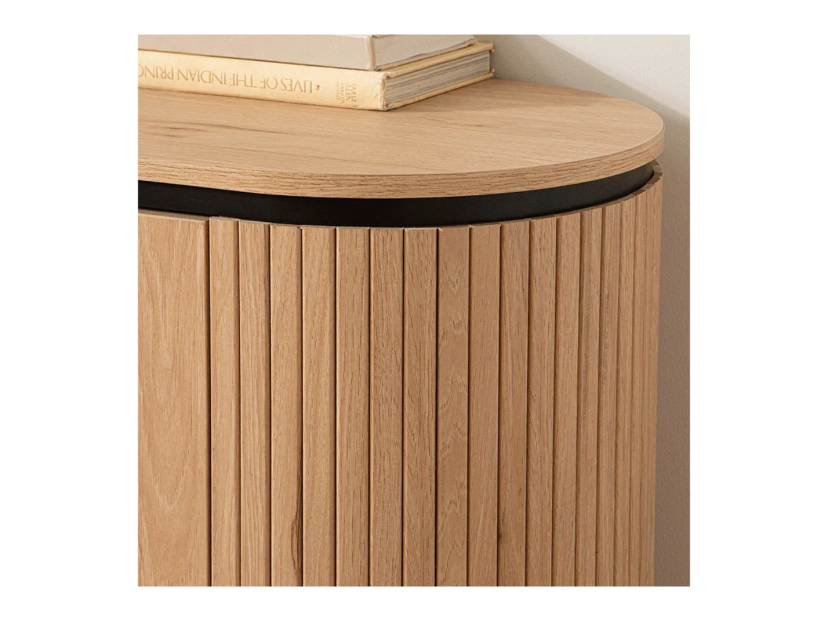 Buffet 2 Portes avec Effet Rainuré L120 cm - MALAGA