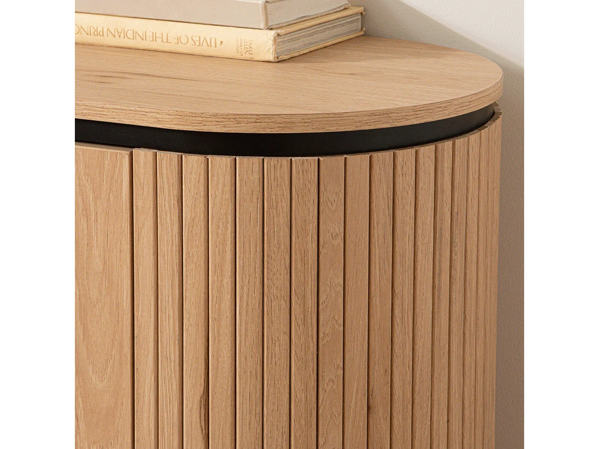 Buffet 2 Portes avec Effet Rainuré L120 cm - MALAGA