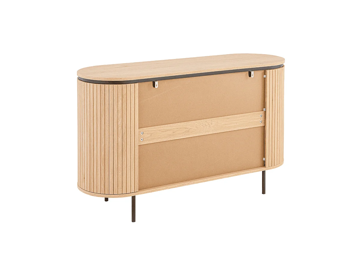 Buffet 2 Portes avec Effet Rainuré L120 cm - MALAGA