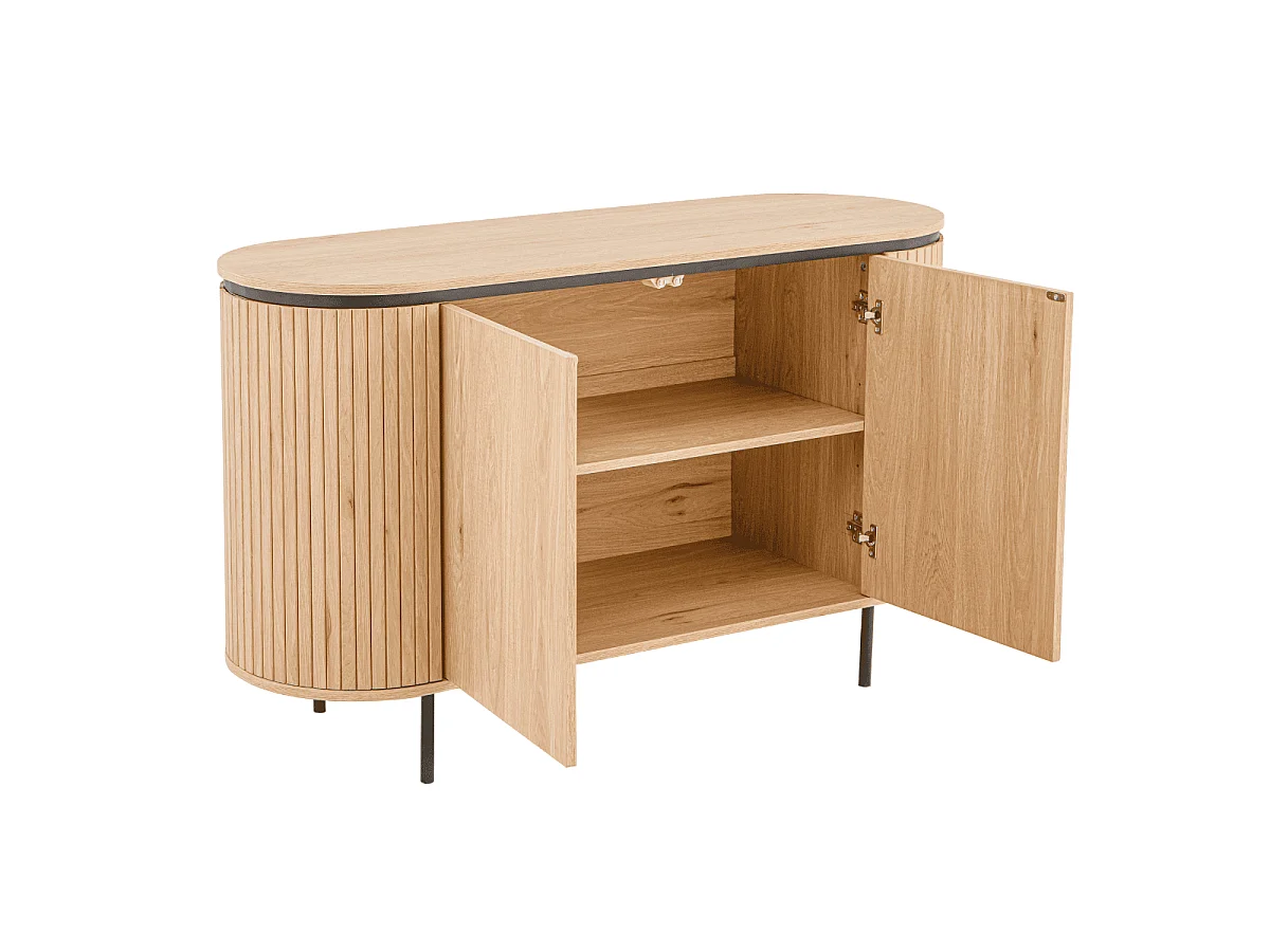 Buffet 2 Portas com Efeito Ranhurado L120 cm - MALAGA