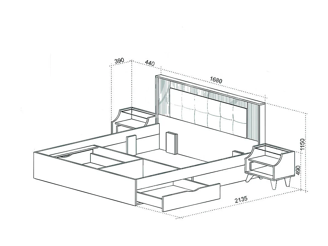 Letto matrimoniale 160x200 cm con cassetti rovere scuro, beige e grafite LU47