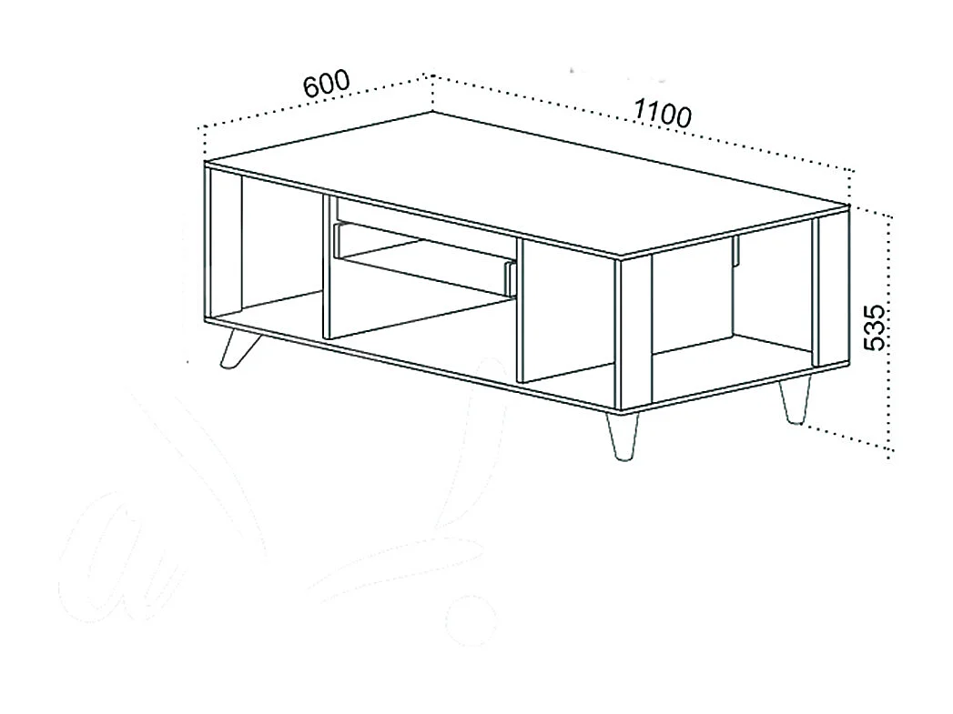 Tavolino  con cassetto, 110x53,5x60 cm in rovere, grafite e beige TU7