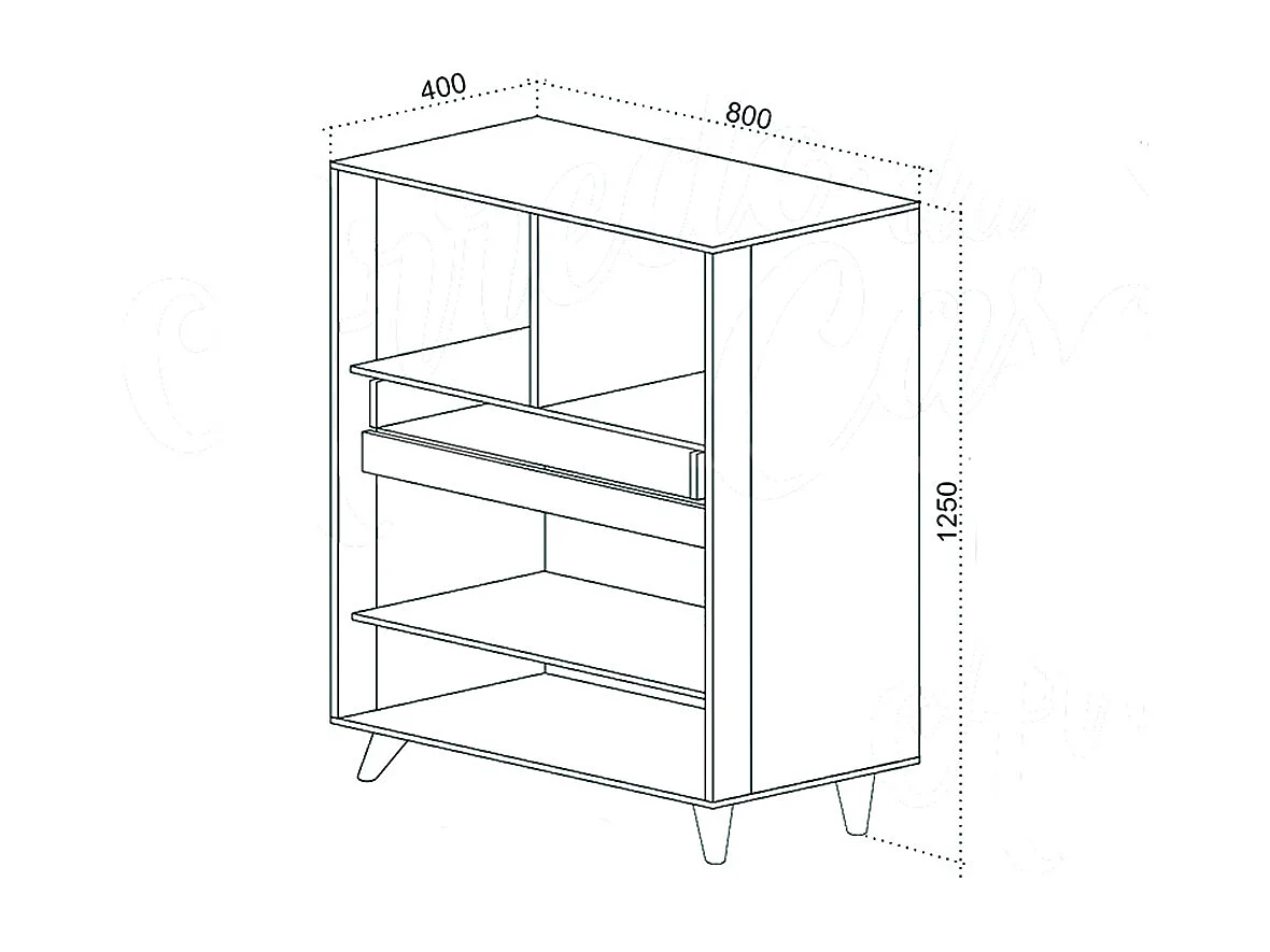 Mobile contenitore 80x125x40 cm con 2 vani a giorno in rovere, grafite e beige MCU1
