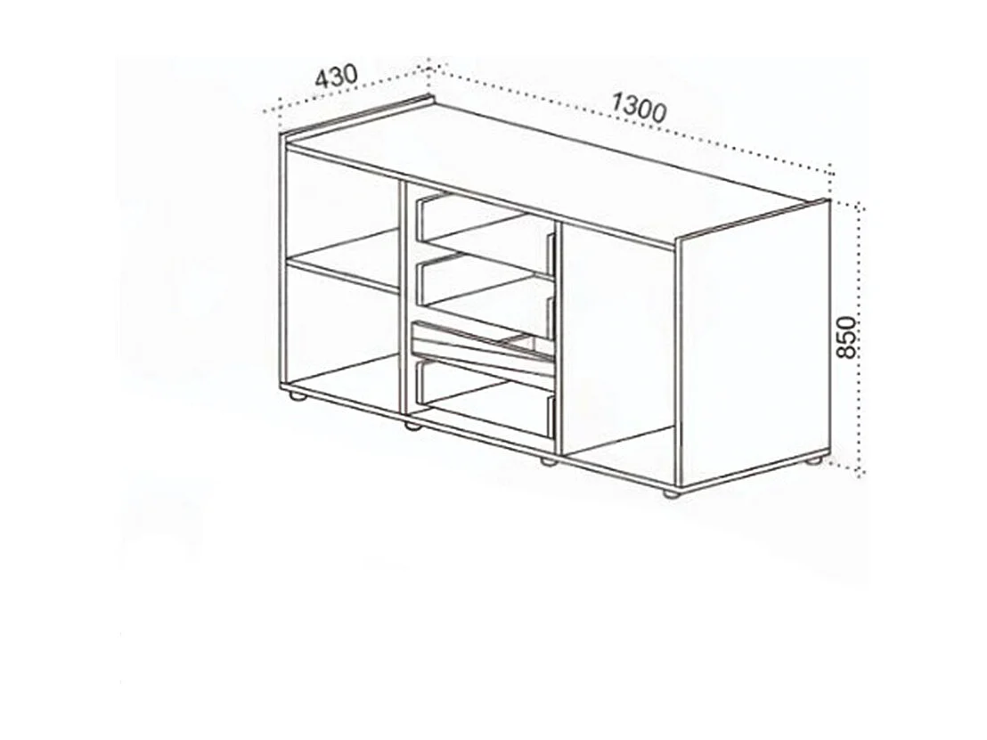 Comò con dettagli dorati 130x85x43 cm in noce, beige, verde oliva CU45