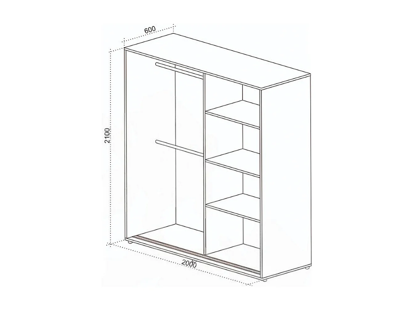 Armadio con ante scorrevoli e specchio 200x210x60 cm noce, beige e verde oliva AU47