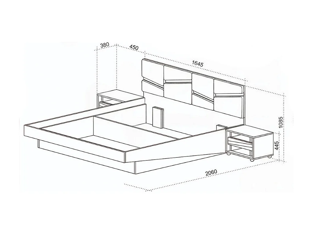 Letto contenitore 160x200 cm testiera imbottita e comodini, beige e verde oliva LU45