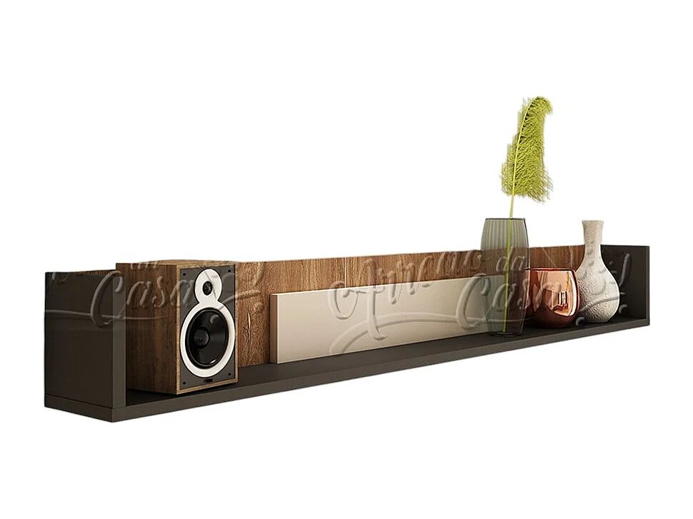 Mensola 150x22x20 cm in rovere, grafite e beige MNU1