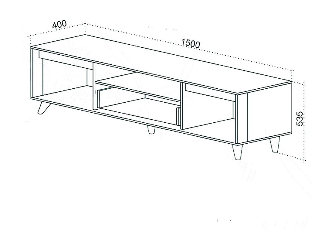 Mobile porta tv con ante e cassetto 150x53,5x40 cm in rovere, grafite e beige PTVU1