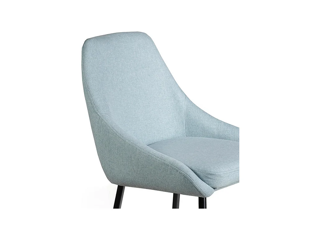 Lot de 2 tabourets hauts en tissu vert aqua avec repose-pieds en métal "Petit" cm 46x49 97h