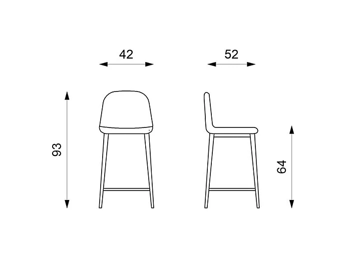 Lot de 2 tabourets hauts rembourrés en similicuir gris tourterelle "Brig" avec repose-pieds cm 50x44 84h