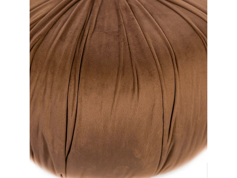 Pouf sgabello arancione "Mathilde" tondo da soggiorno in velluto cm 36x36 30h