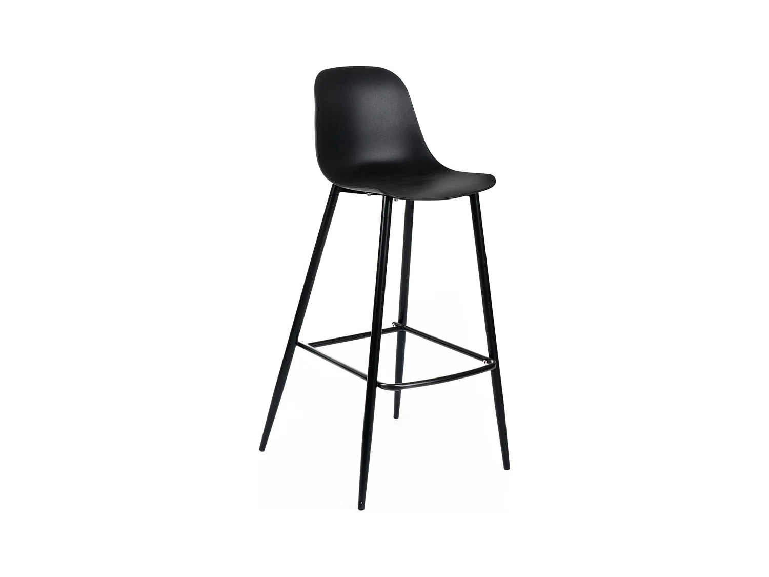 Set di 2 sgabelli alti neri "Ana" in polipropilene con poggiapiedi cm 47x47,5 91,5h