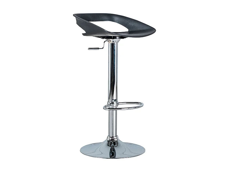 Set di 2 sgabelli alti neri "Glenda" in polipropilene elevazione a gas poggiapiedi cm 40x40 69h