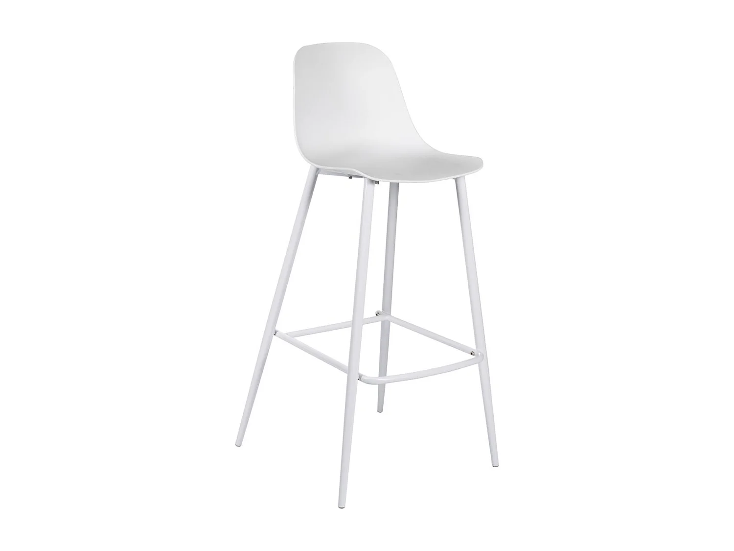 Set di 2 sgabelli alti bianchi "Ana" in polipropilene con poggiapiedi cm 47x47,5 91,5h