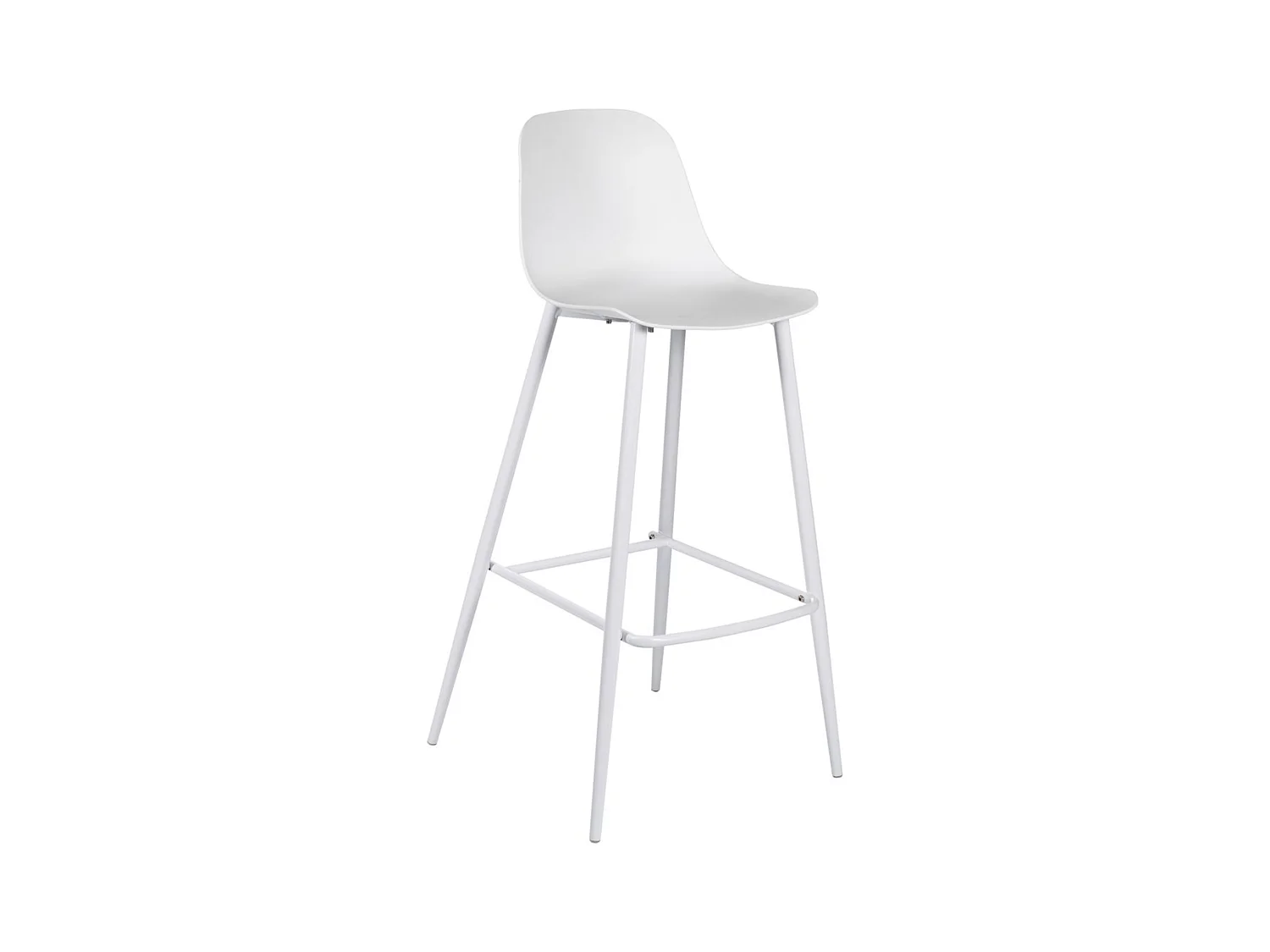Set di 2 sgabelli alti bianchi "Ana" in polipropilene con poggiapiedi cm 47x47,5 91,5h