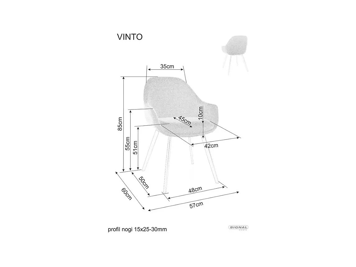 Sedia Vinto/rivestimento in tessuto metallo/Beige