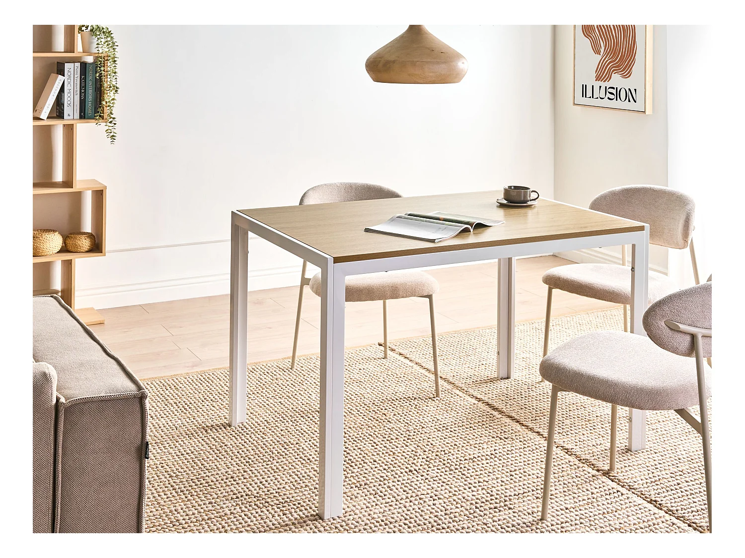 Table de repas MANN Marron/blanc 120 cm 70 cm