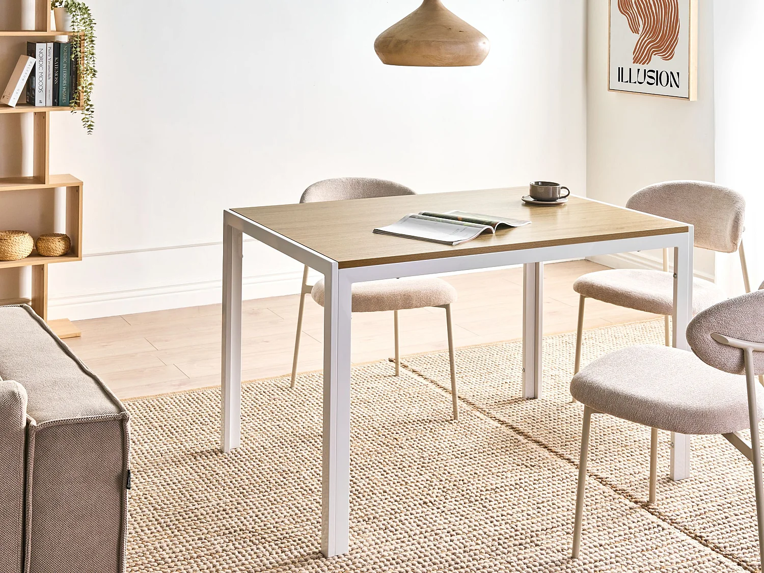 Table de repas MANN Marron/blanc 120 cm 80 cm