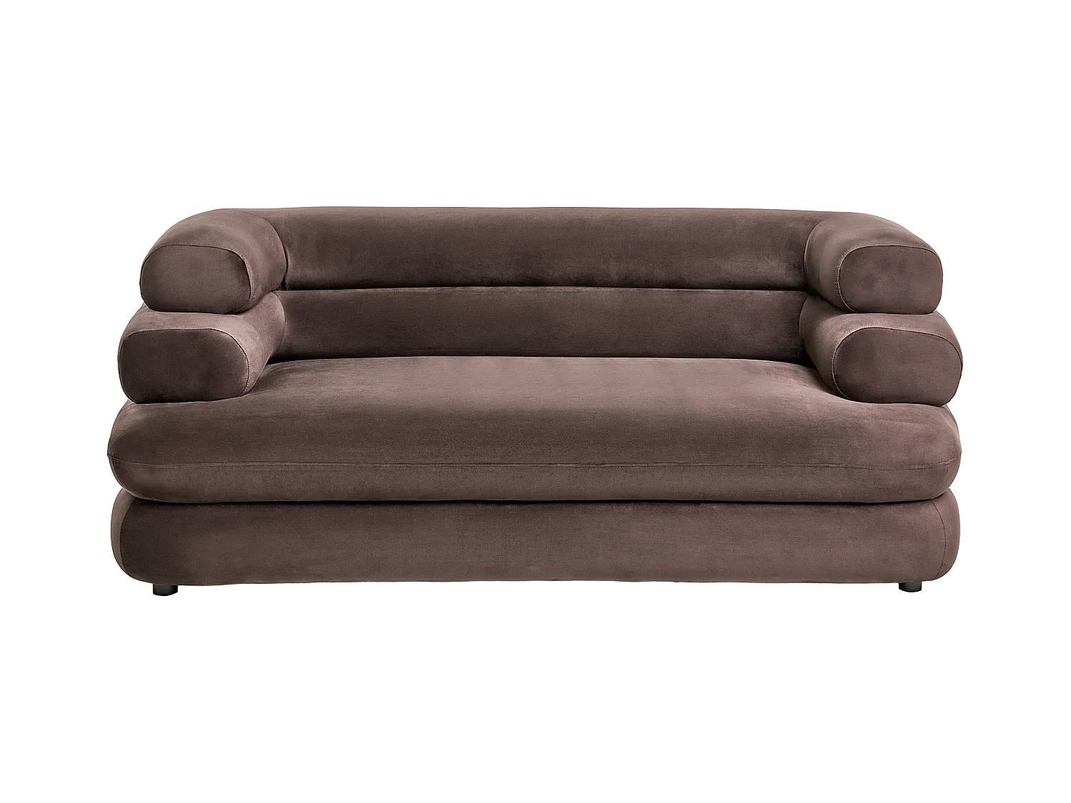 Canapé 2 places HELLE Velours Marron foncé