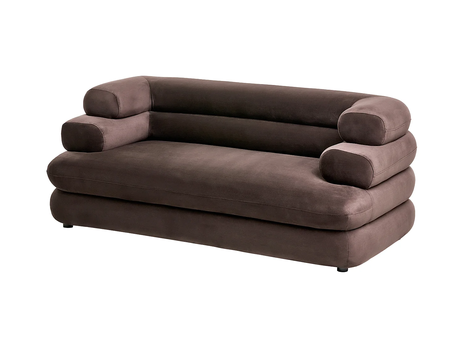 Canapé 2 places HELLE Velours Marron foncé