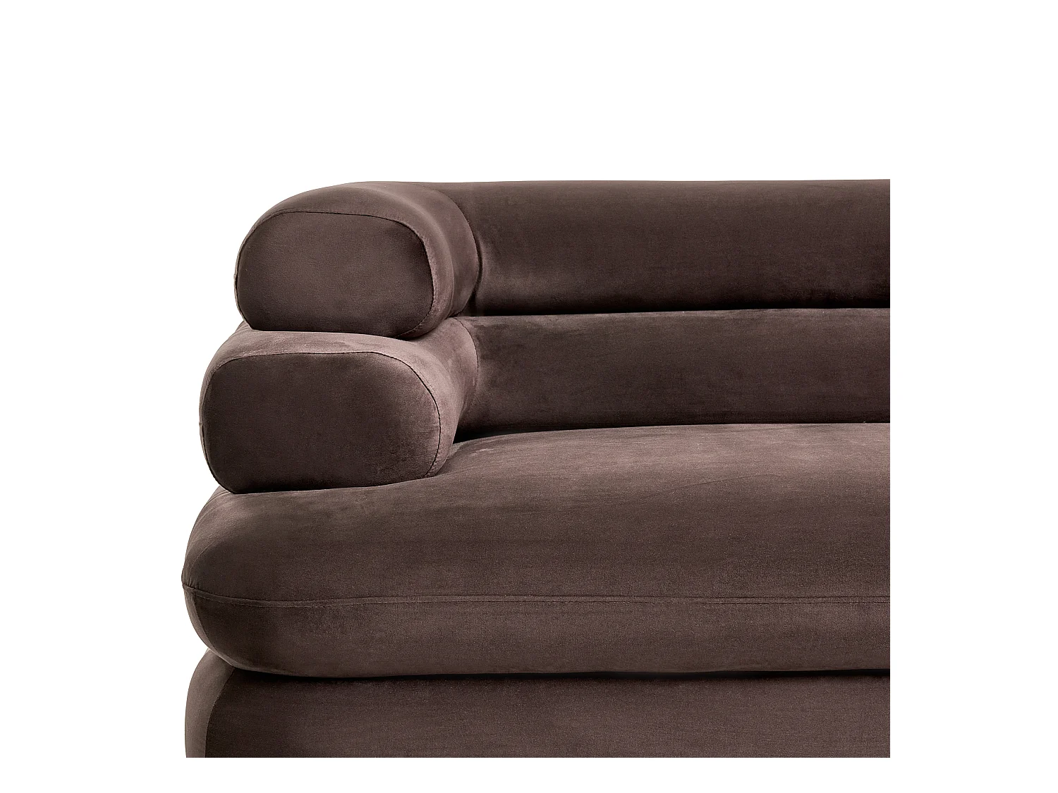 Canapé 2 places HELLE Velours Marron foncé