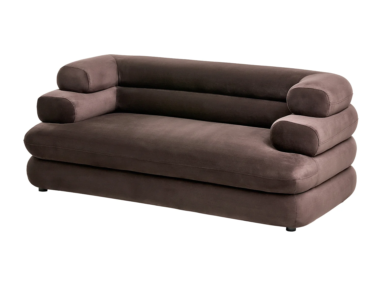 Canapé 2 places HELLE Velours Marron foncé