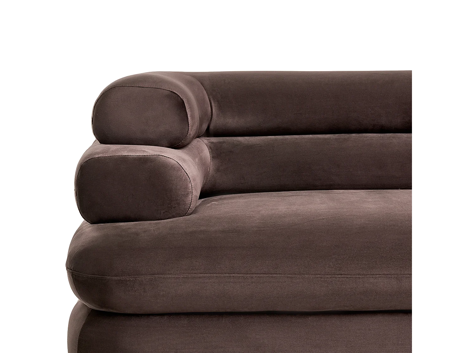 Canapé 2 places HELLE Velours Marron foncé