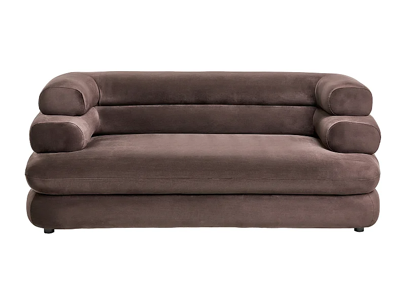 Canapé 2 places HELLE Velours Marron foncé