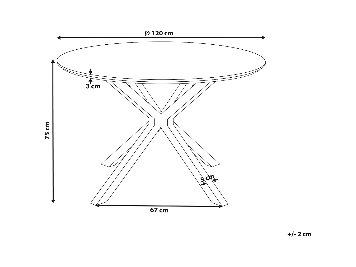 Table de repas FITZROY Blanc 120 cm 120 cm
