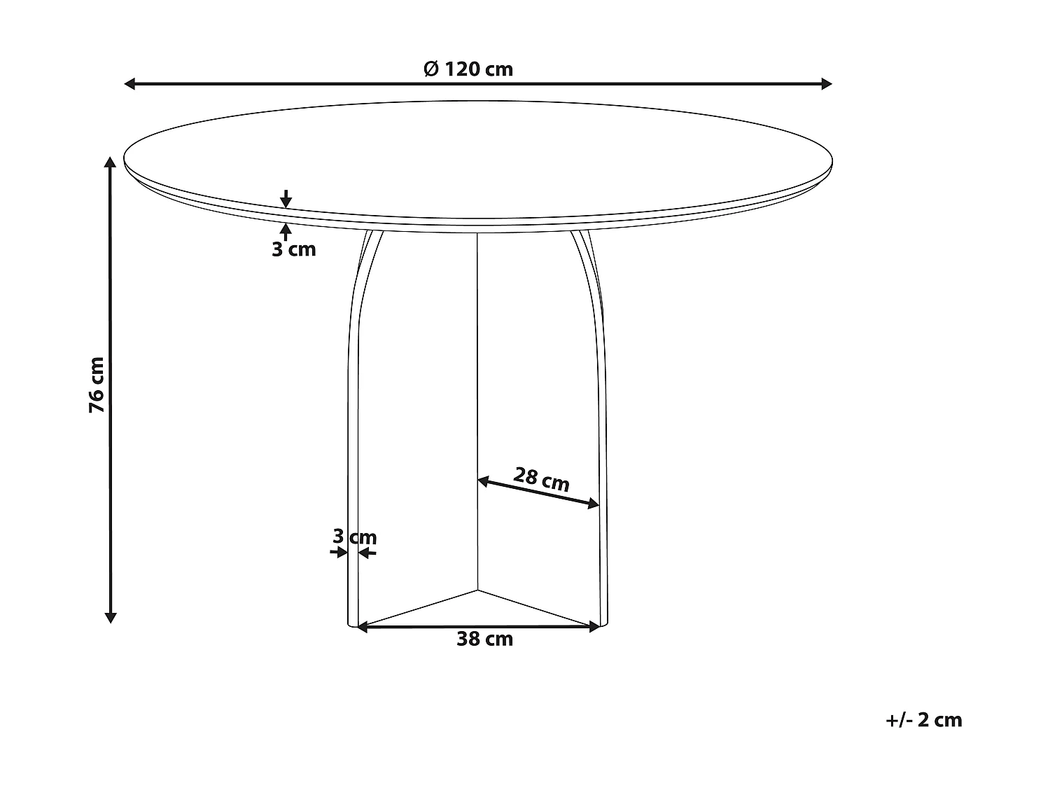 Table de repas YARRA Marron foncé 120 cm 120 cm