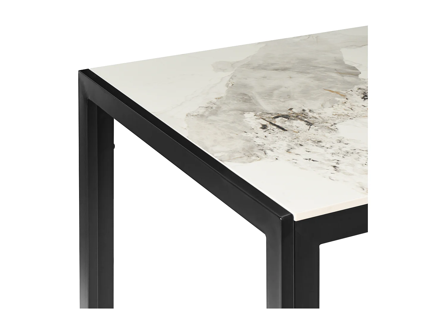 Table de repas CLARENCE Marbre blanc 70 cm Céramique 120 cm