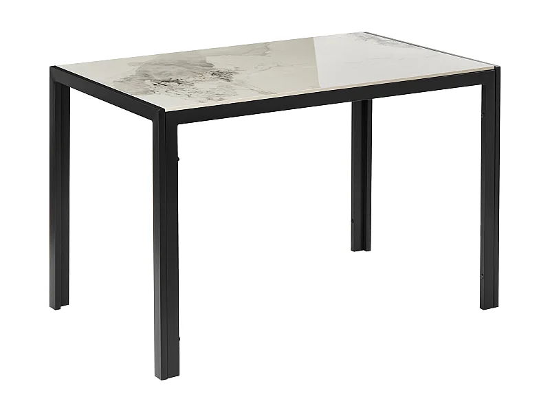 Table de repas CLARENCE Marbre blanc 70 cm Céramique 120 cm
