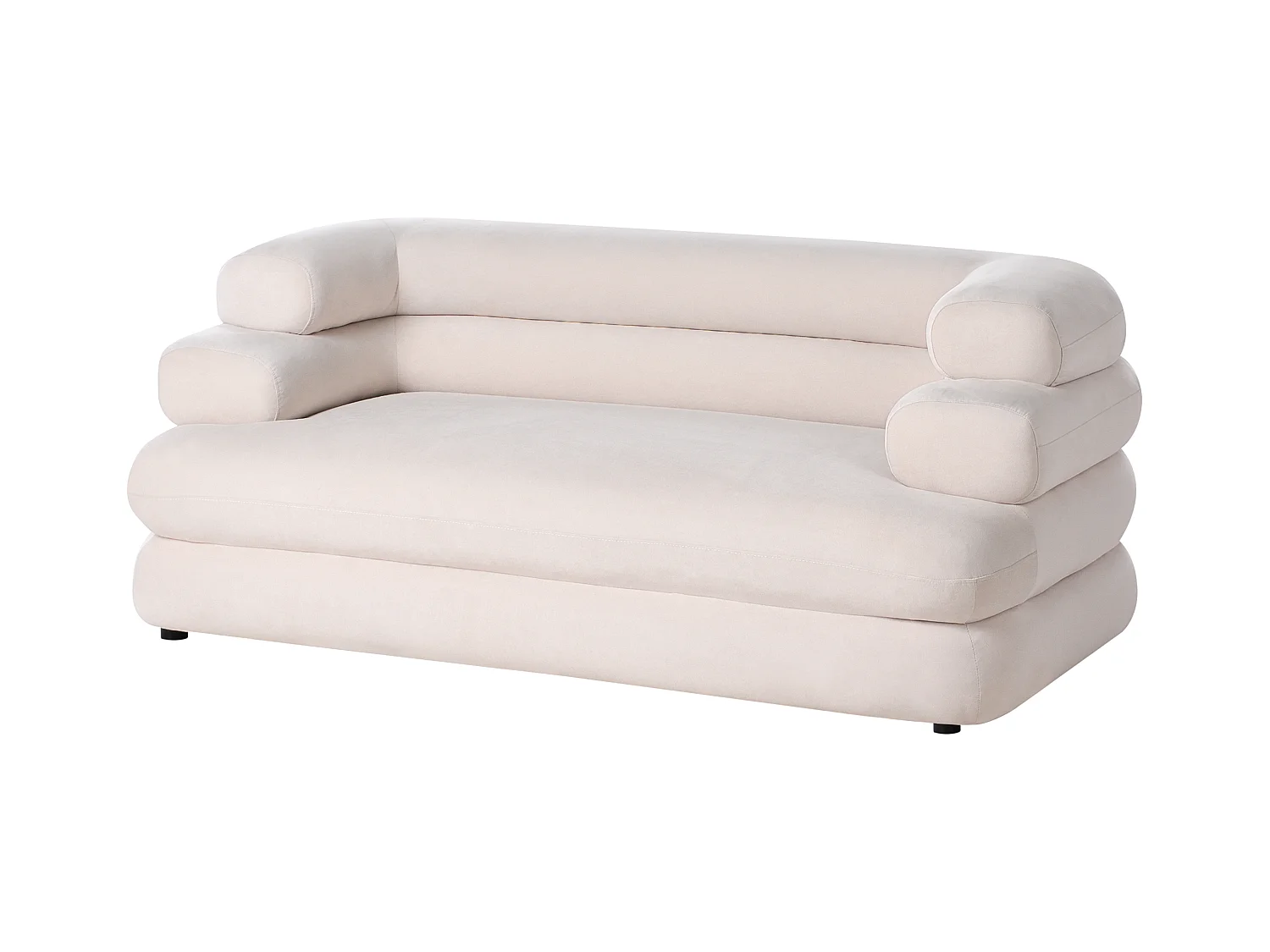 Canapé 2 places HELLE Velours Beige clair