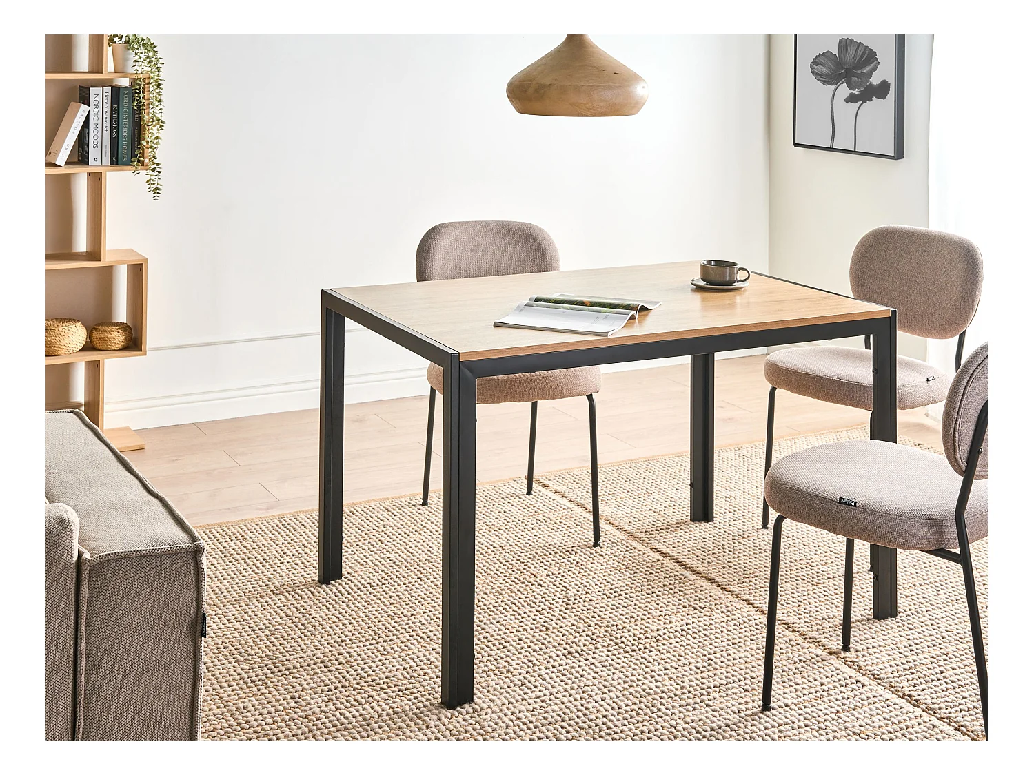 Table de repas MANN Marron/noir 120 cm 70 cm