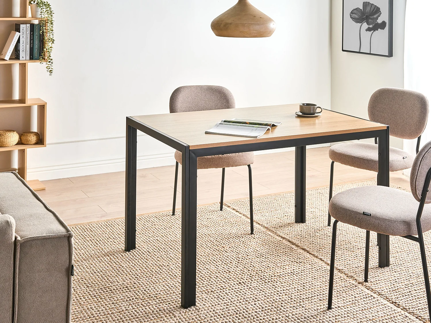 Table de repas MANN Marron/noir 120 cm 70 cm