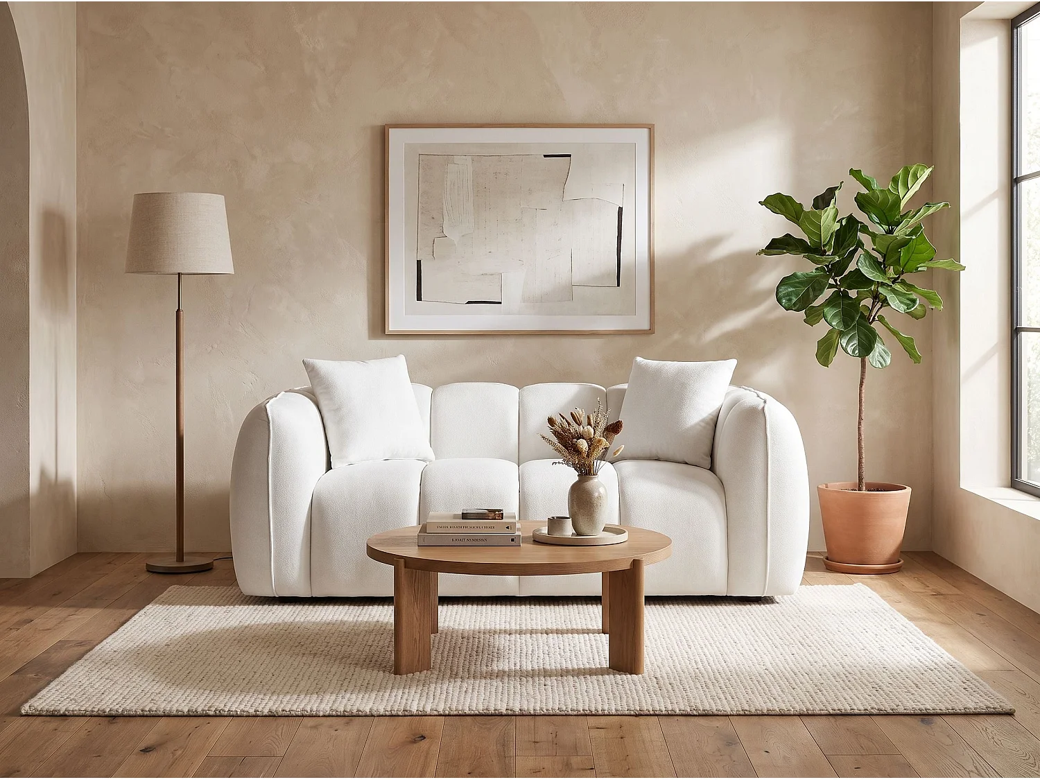 Sofa 2 Seater NESS Fabric Off-White