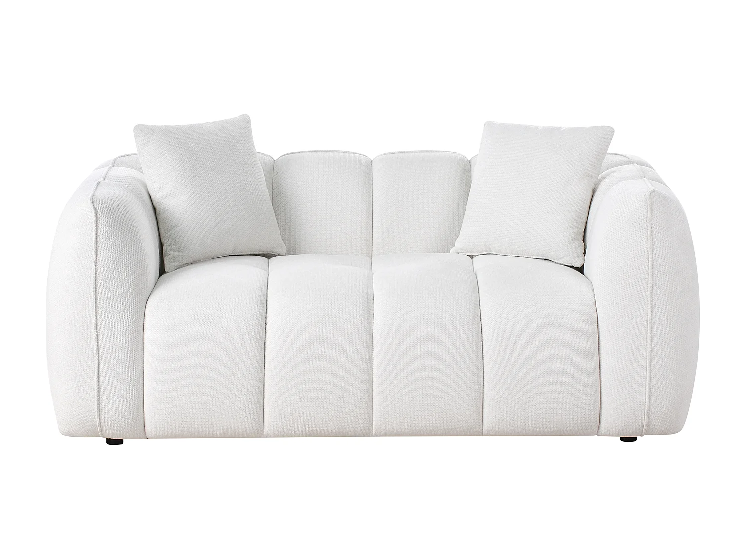 Canapé 2 places NESS Tissu Blanc cassé