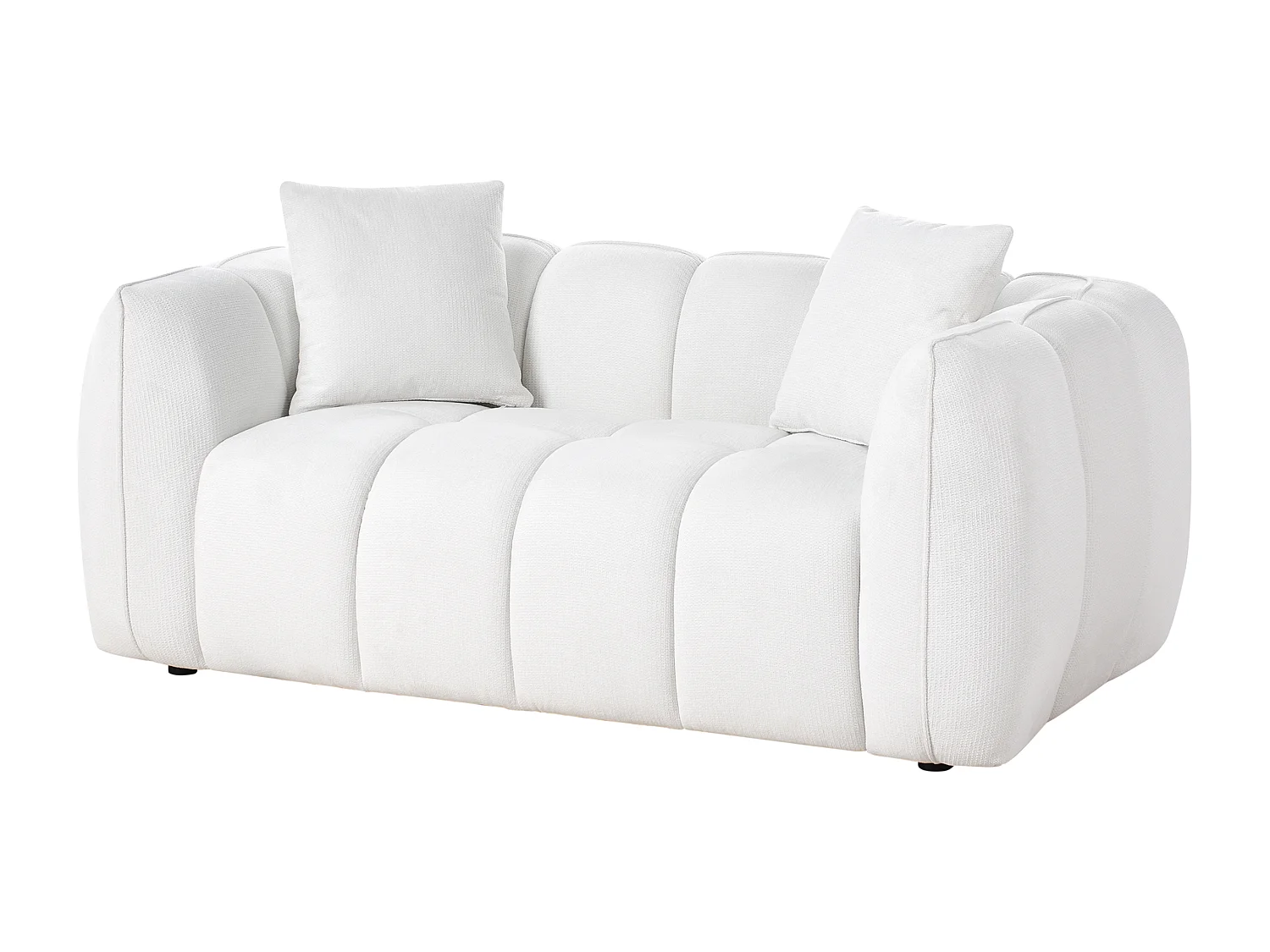 Canapé 2 places NESS Tissu Blanc cassé