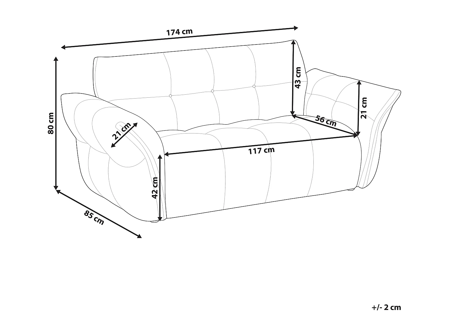 Canapé 2 places HALBA Bouclé Vert