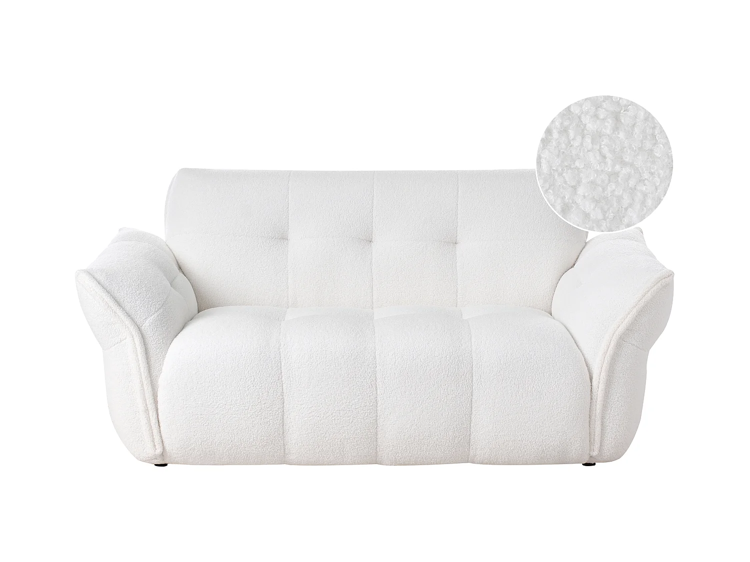 Canapé 2 places HALBA Bouclé Blanc