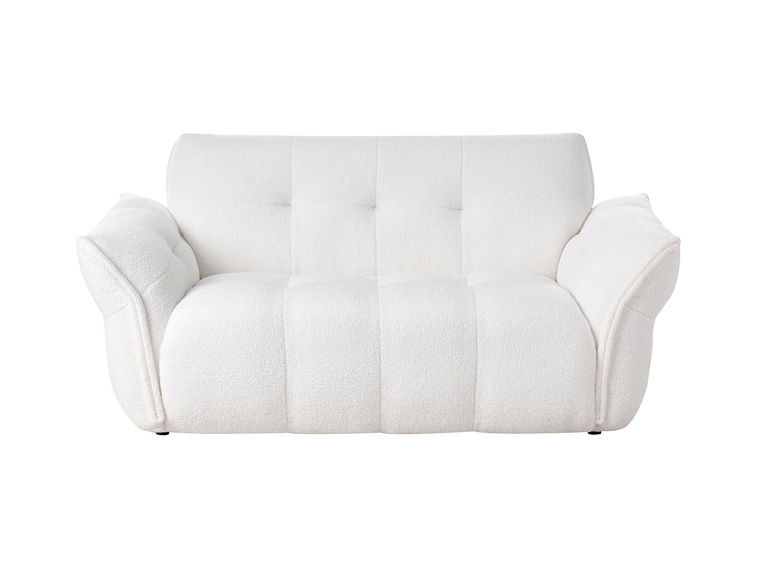 Canapé 2 places HALBA Bouclé Blanc