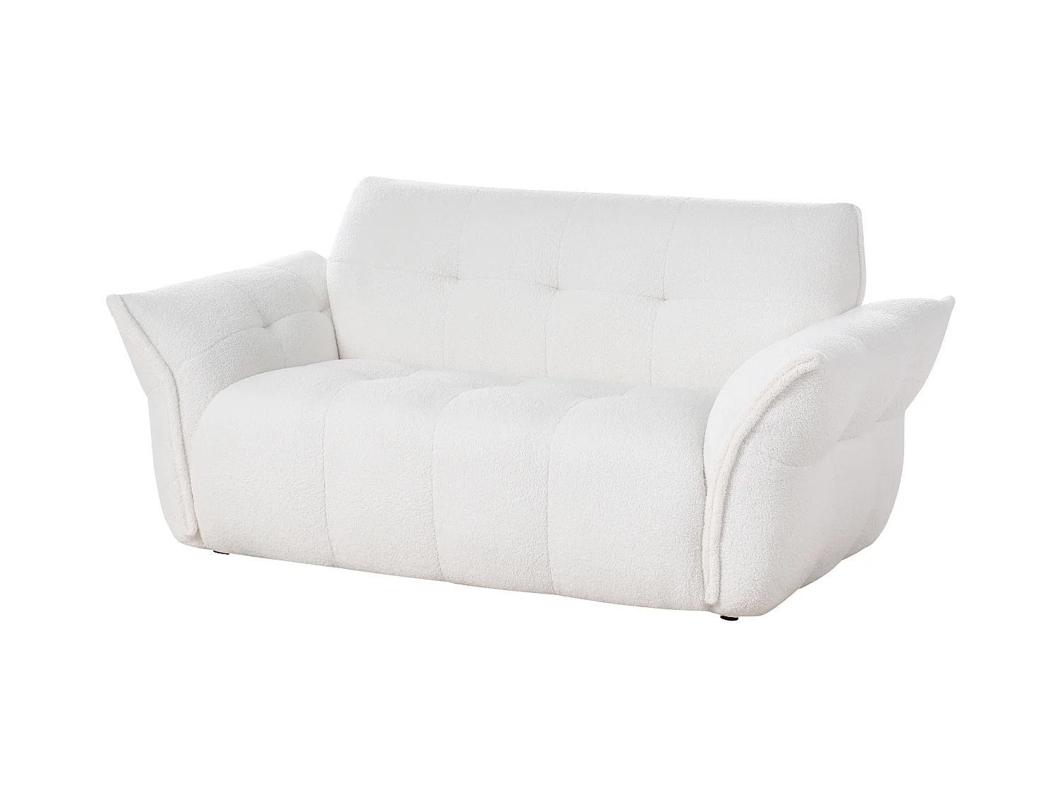 Canapé 2 places HALBA Bouclé Blanc