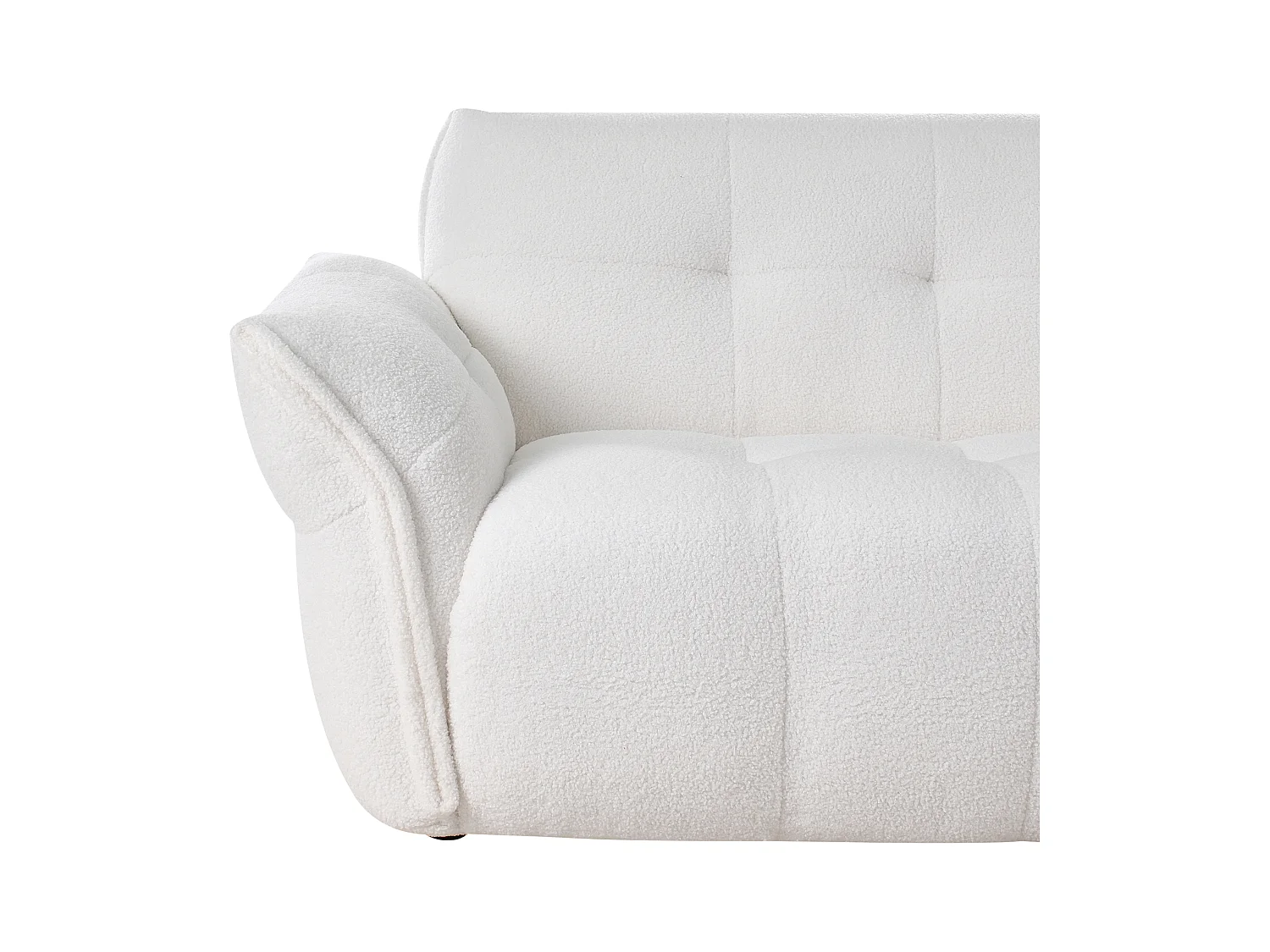 Canapé 2 places HALBA Bouclé Blanc